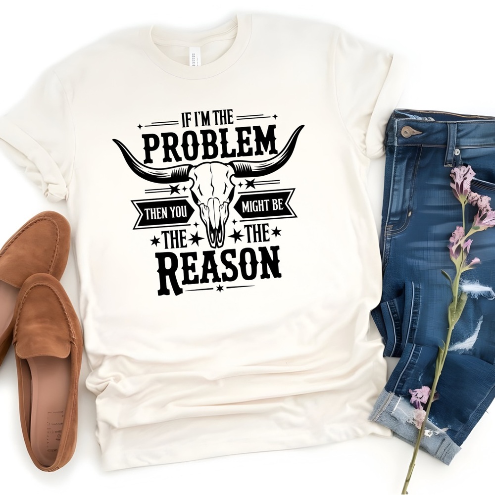 Cream Morgan Wallen Graphic Tee with Bull Skull Design